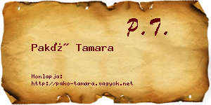 Pakó Tamara névjegykártya